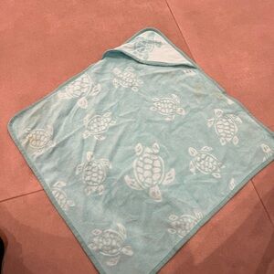 Vilebrequin Aqua Turtle Hooded Baby Towel